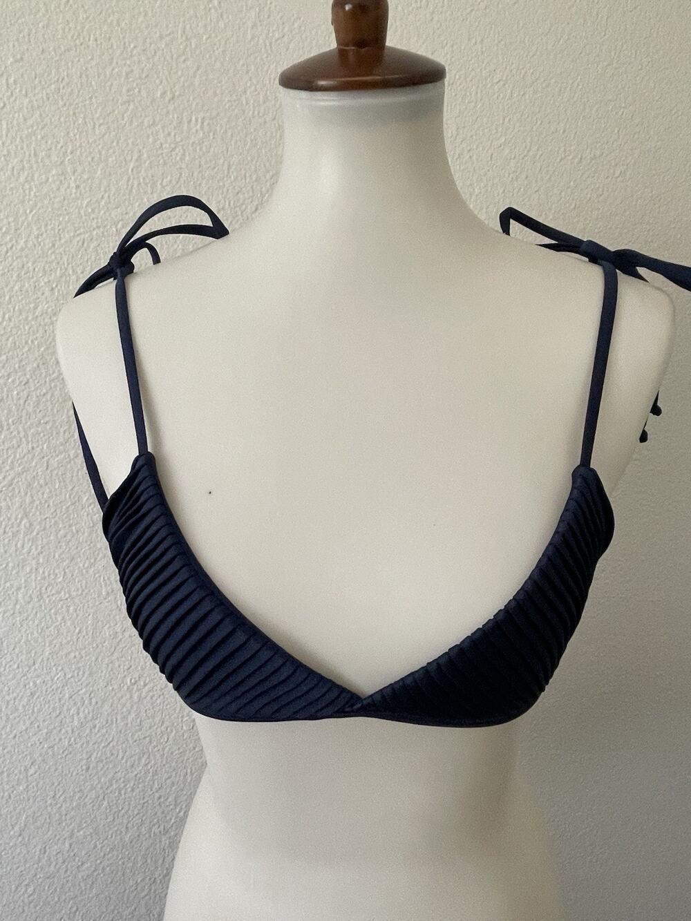 Sail On Honey Swim Pleated Bralette Bikini Top Beach Summer Coastal Romantic